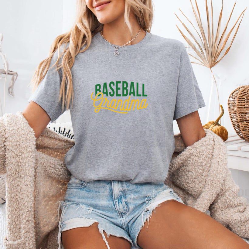 Baseball Grandma Badge Sticker T-Shirt