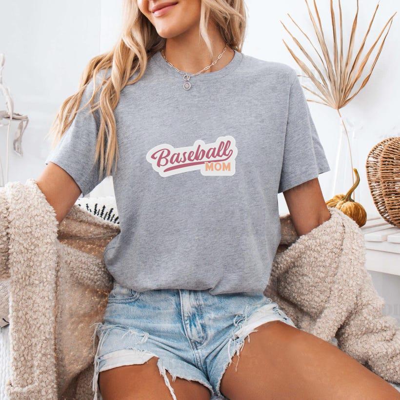 Baseball Mom Quote Lettering T-Shirt