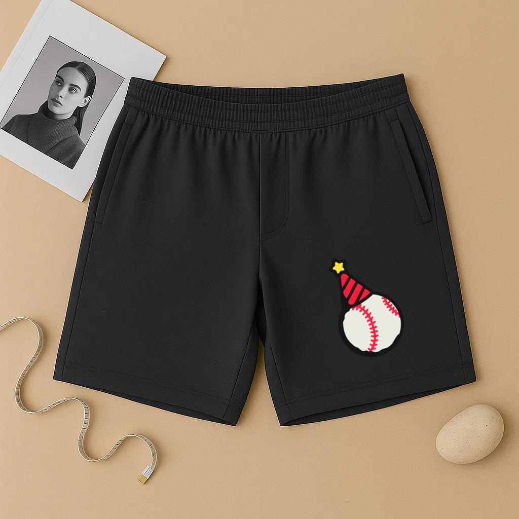 Baseball With A Birthday Hat On It Short