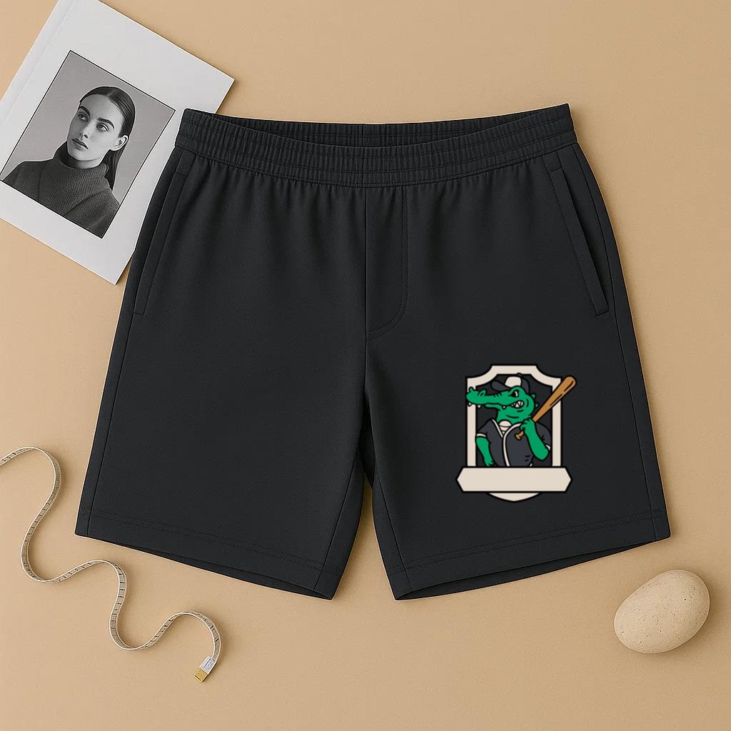 Cartoon Crocodile Holding A Baseball Bat Short