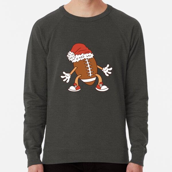 Cartoon Football In A Santa Hat Sweatshirt