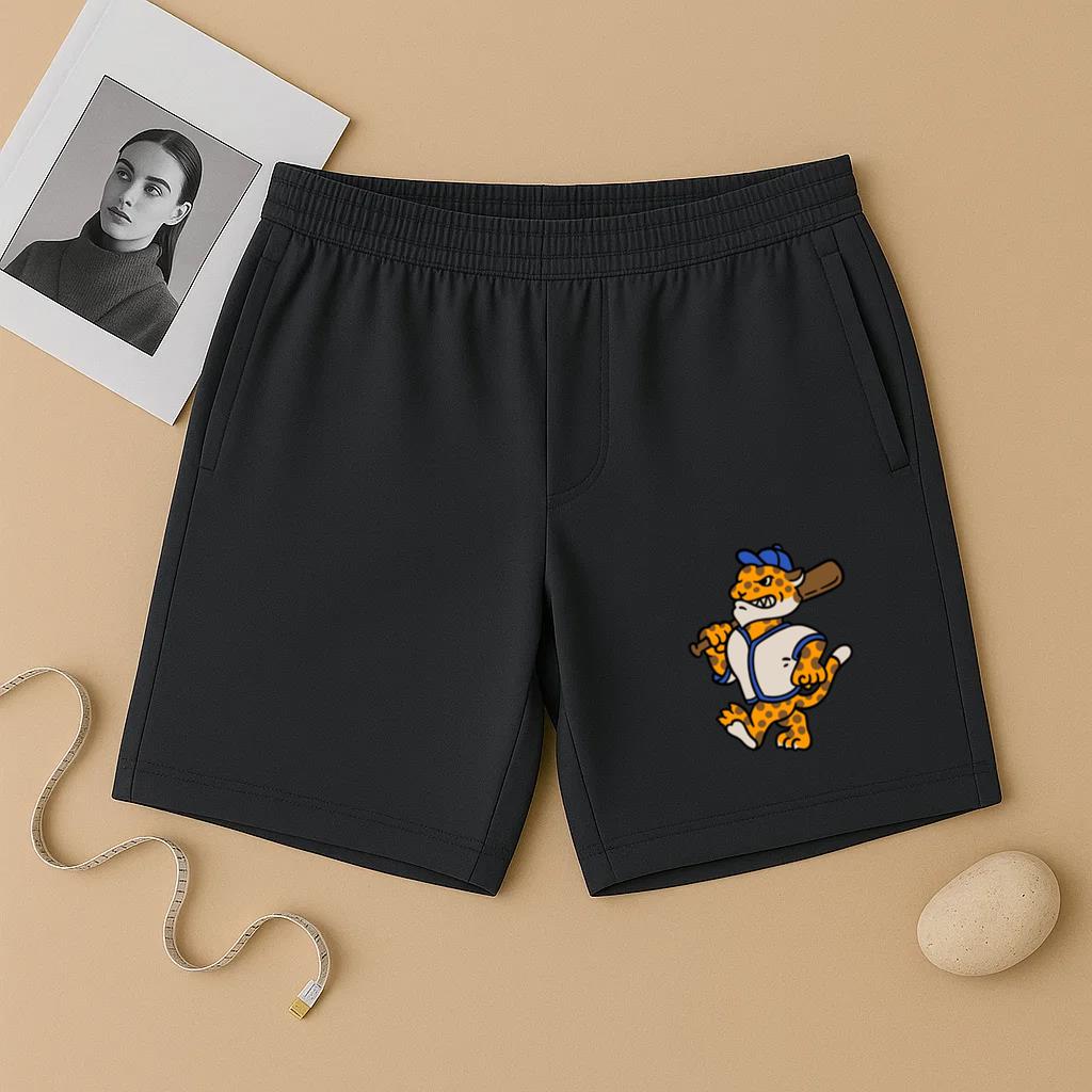 Cheetah Mascot Holding A Baseball Bat Short